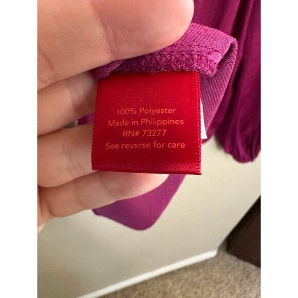 Jennifer Lopez Women's Pink Blouse Size X-Small long sleeve‎ v-neck polyester - Picture 7 of 9